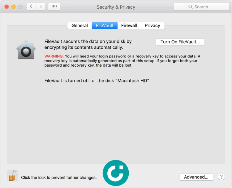 FileVault giúp bảo mật macOS